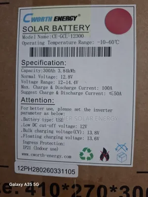 300ahs/12v Cworth-Ion Energy Lithium-Iron Battery