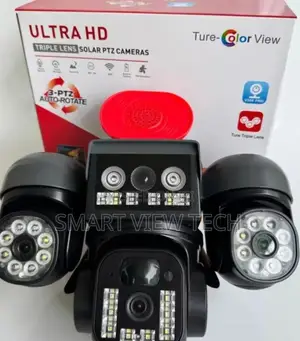 V380 4lens PTZ Solar Camera