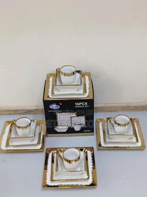 16pcs High Quality Gold White European Luxury Ceramic Dinner Set