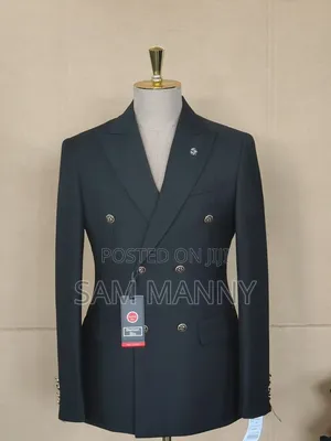 Black Double Breasted 2-Piece Suit