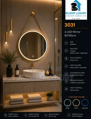Gold Framed Belt Mirror With Led Mirror 3 Colour