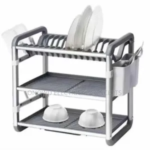 Dish Drying Rack 2-Tier Compact Kitchen Dish Rack Drainboard Set Large