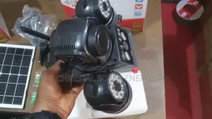 Triple Lens V380pro Camera With 6 Batteries Solar Panel, Smart CCTV