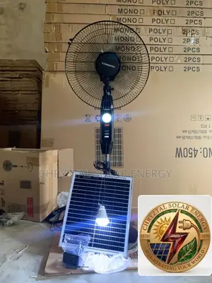 16" Solar Standing Fan 
Comes With Remote Controller BulbSolar Panel