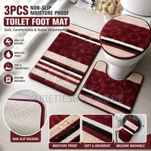 3pcs Non-Slip Moisture Proof Toilet Foot Mat