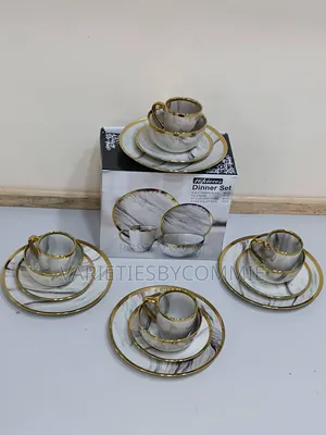 16pcs Luxury Marble Stoneware Dinner Set