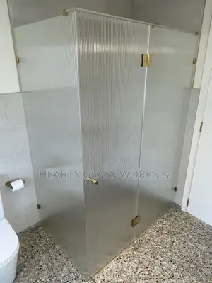 Premium Plain Fluted Glass for L Shaped Shower Cubicle