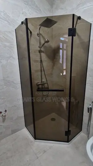 Custom Frameless Corner Shower Cubicle | Matte Black Finish