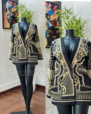 Luxury Beaded Blazers Jacket Displayed Colors Only S,M,L,Xl,Xxl,Xxxl