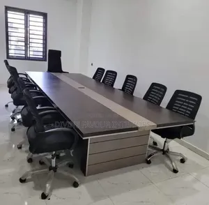 Conference Desk With Medium Swivel Chair - Black