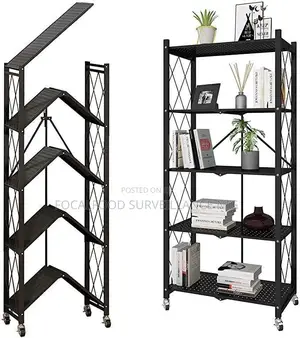 Foldable Storage Organizer Rack- Strong 5 Layers Shelf