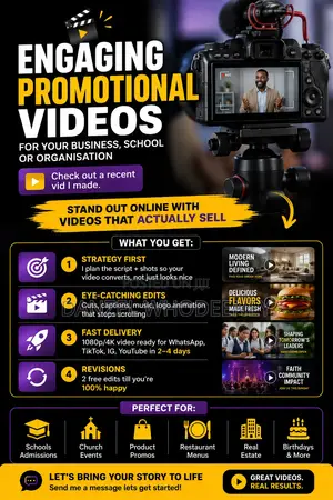 I Create Plan Engaging Promotional Videos for Your Business, School