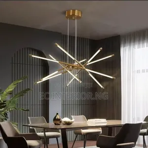 Nordic Modern Led Linear Chandelier Simple Gold Stick Shape