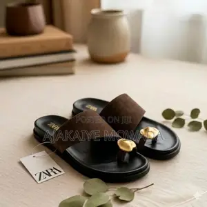 Luxury Zara Suede Toe Ring Slippers — Designer Slide Lagos