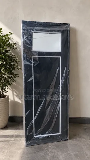 Premium Black PVC Toilet Door – Waterproof Bathroom Door