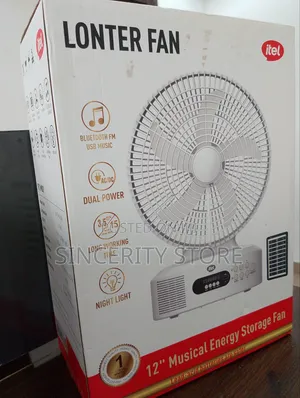 12inches Itel Ac/Dc Solar Rechargeable Table Fan