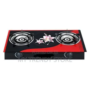 Double Burner Glass Gas Stove