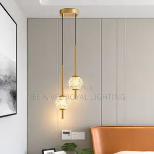 Crystal 2-Drop Gold Light - For Dining, Bedside, Kitchen, Staircase