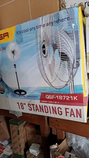 Qasa 18 Inches Standing Fan QSF - - 3 Speed Strong Air