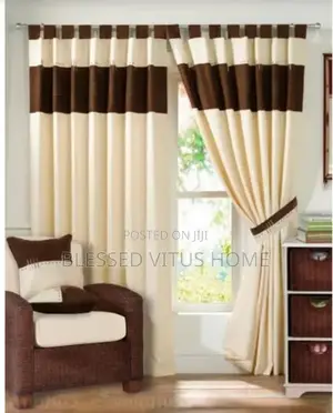 Cream Brown Modern Curtain