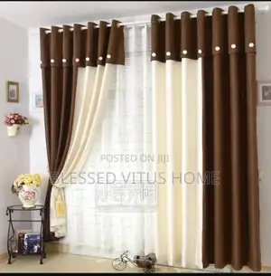Cream Brown Modern Curtain