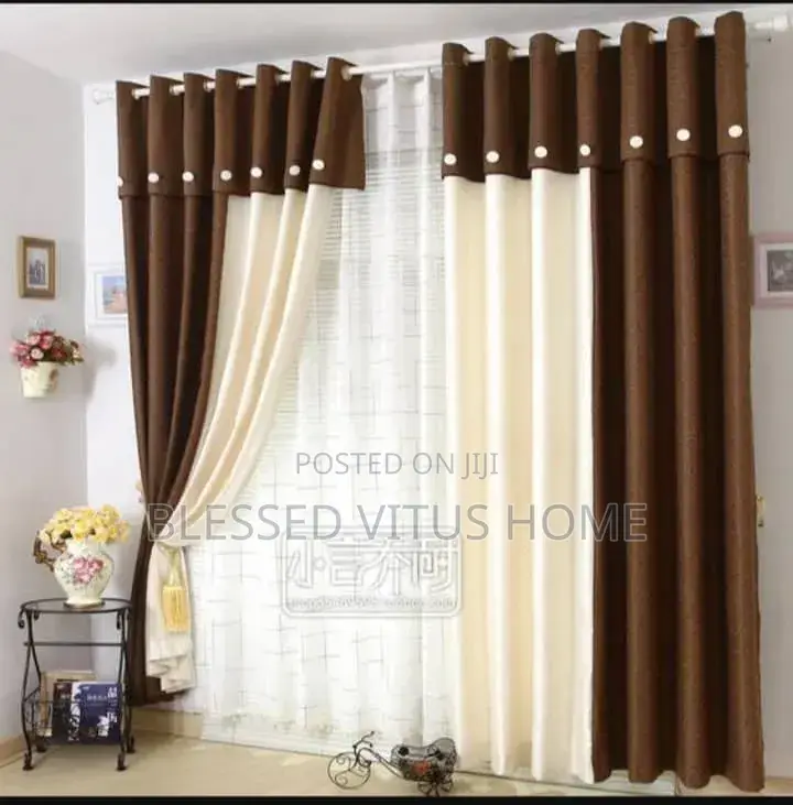 Cream Brown Modern Curtain