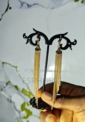 Most Elegant Dangling Drop Non Tarnish Gold Earring