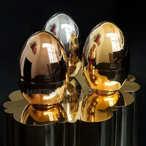 Decorative, Polished Golden Egg-Shaped Case