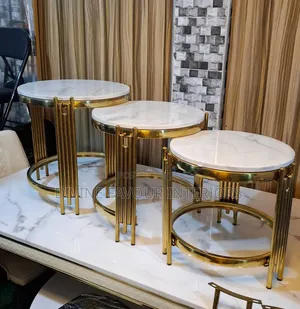 Small Waist Corner Marble Table - White