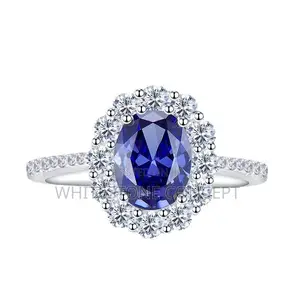 New Silver 925 Blue Gemstone for Engagement and Wedding
