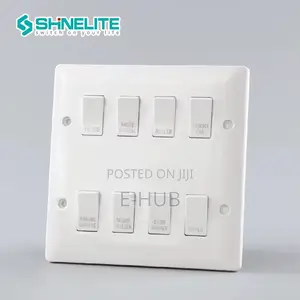 White Grid 8gang Switch