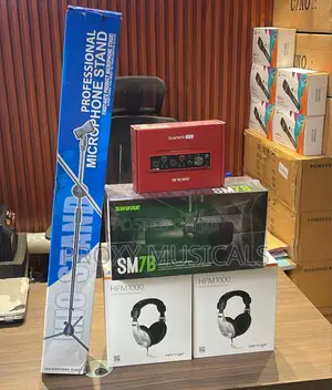 Scarlett 2i2, Sm7db Mic, Hpm1000 Headphones Mic Stand