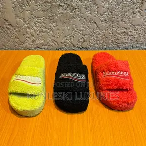 Original Balenciaga Furry Big Sole Slides