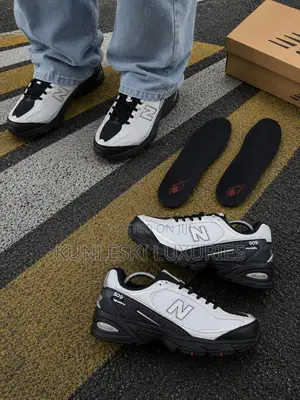 Original New Balance 509 White / Black / Sliver Metallic Sneakers