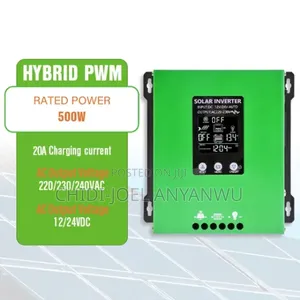 Hybrid 500w Pure Sine Wave Inverter 12v/ 24v Auto With 20a PWM