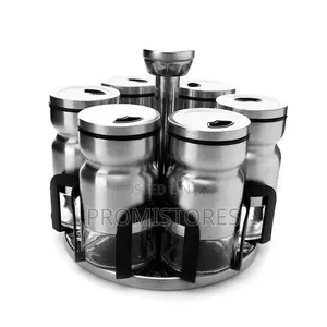 Big Size 6 Bottles Rotating Spice Container Set
