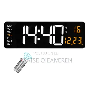 Large Screen Digital Wall Clock With Led Display and Remote Control