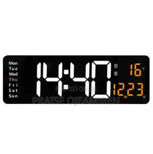 Large Screen Digital Wall Clock With Led Display and Remote Control
