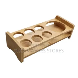 Bamboo 7-Holetequilla Shot Glass + Carafe Serving Tray