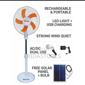 *Quality 16 Inches Hc Rechargeable Standing Fan With Solar Panel