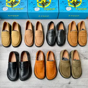 Original FDCP Split Curved Toe Suede / Leather Loafers Shoes