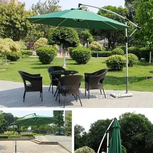 Outdoor Garden Patio Umbrella With Marble Base - Green