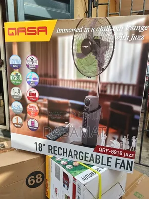Qasa 18 Inches Rechargeable Fan With Bluetooth Speaker and Fm