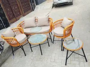 Natural Rattan Patio Conversation Set – 4 Seaters