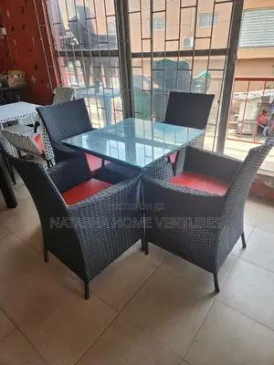 Dark Rattan Outdoor Dining Set 4 Seaters