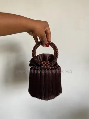 Beaded Bucket Tassel Bag