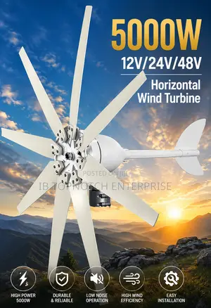 Experience Sustainable Living With 5000w High-Capacity Wind Turbine