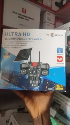 Eseecloud Triple Lens Solar PTZ Camera, 9mp Ultra Hd. 4g/5g Es31