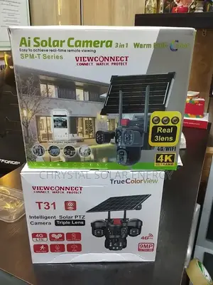 V380pro SPM-T Series Ai Solar Camera, 3-in-1 Design With Three Lens
