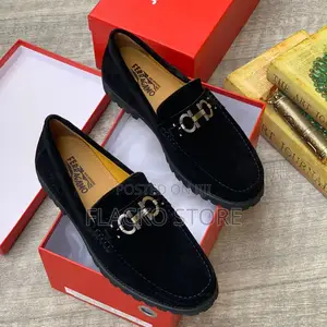 Original Salvatore Ferragamo Suede High Sole Shoes